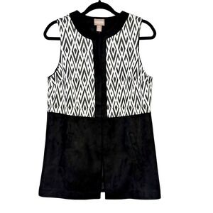 NWT Chicos Size 0 Scandi Minimalist Jacquard Vest Womens Small Office Siren Chic